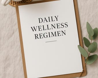 Programme de bien-être quotidien à imprimer | Liste de contrôle des vitamines et des suppléments | Suivi de santé | Routine du matin | Téléchargement instantané CabinChicStudio
