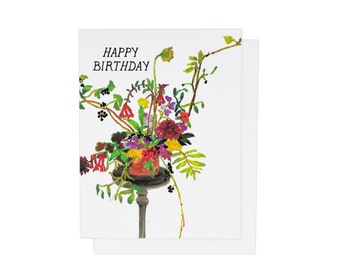 In Bloom Birthday Greeting Card, Watercolor Floral