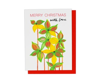Blooming Christmas, Merry Christmas With Love Greeting Card