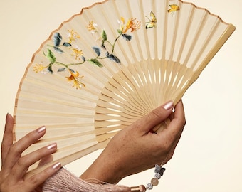 Handgefertigter Stickerei-Fächer - Exquisites Luxusgeschenk für Sie | Home Decor Fächer