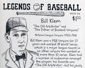 Legends of Baseball Issue 6 - portraits and facts of and about baseball players