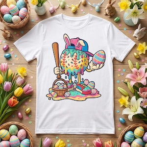 Easter Baseball Drip Easter Bunny Boys Women Men(Digital PNG)