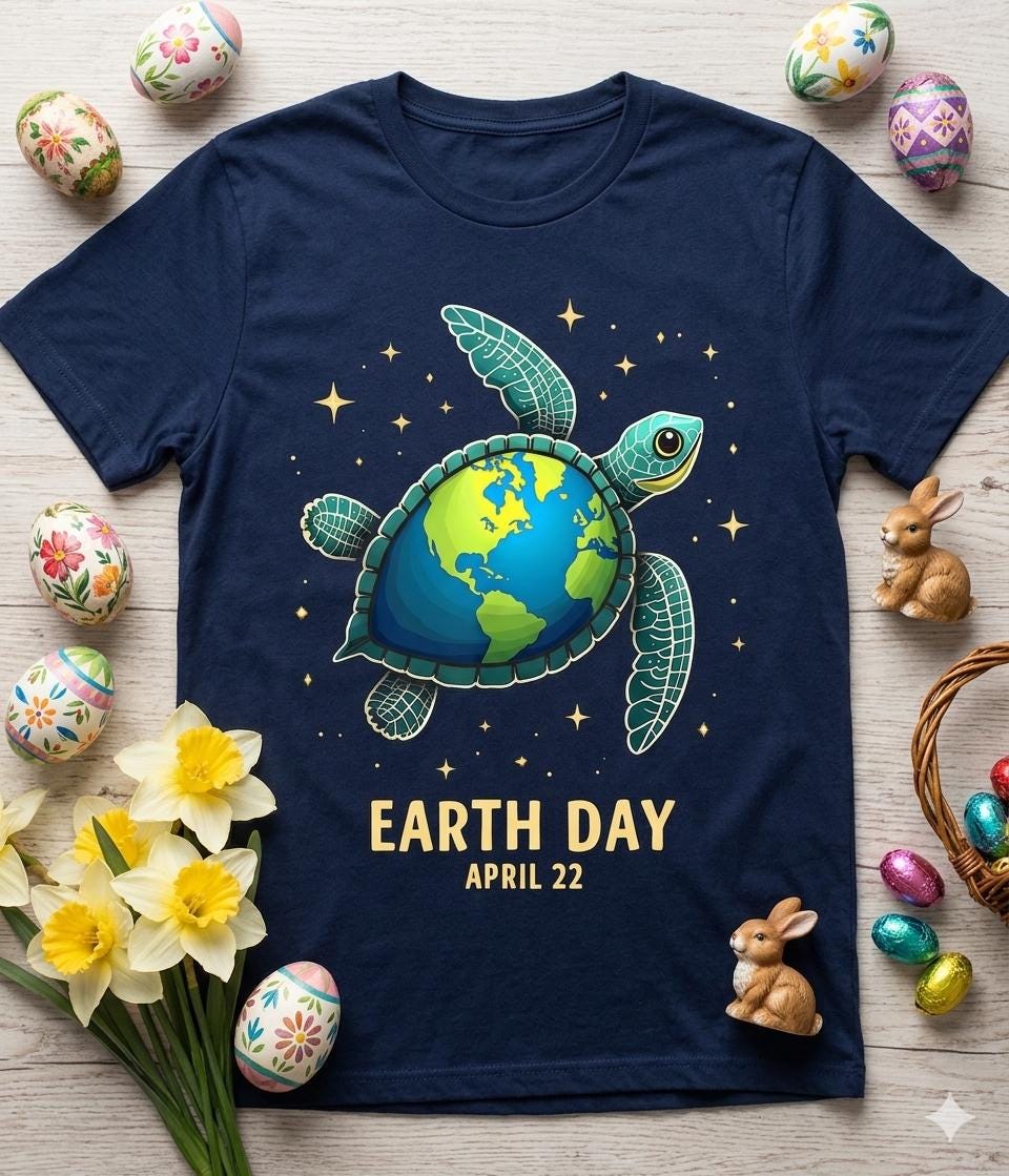 Earth Day 2026 Restore Earth Sea Turtle Art Save the Planet (digital ...