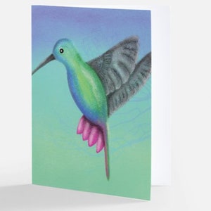 Jeu de cartes Colibri | de cartes de vœux oiseau coloré avec enveloppes | blanc à l&#39;intérieur | cartes à dessin animalier | oeuvre d&#39;art originale