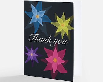 Thank you cards set | thank you card  pack with envelopes | thank you notecards |  blank inside folded cards |  original designs