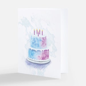 Geburtstagskartenpackung | Kuchen Geburtstagskarten | Happy Bday Kartenset | Grußkarten mit Umschlägen blanko Innenseite | Aquarell Kunst | sofort versandfertig