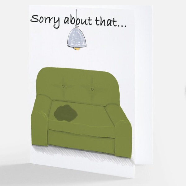 I’m sorry card | funny apology cards sorry notecards with envelope | original art  | witty sassy cards | at least I didn’t pee on your couch