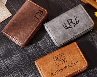 Personalized Business Card Case,Leather Business Card Holder,Monogrammed Business Card Holder,Gift for Him,Corporate Gifts,Father's Day