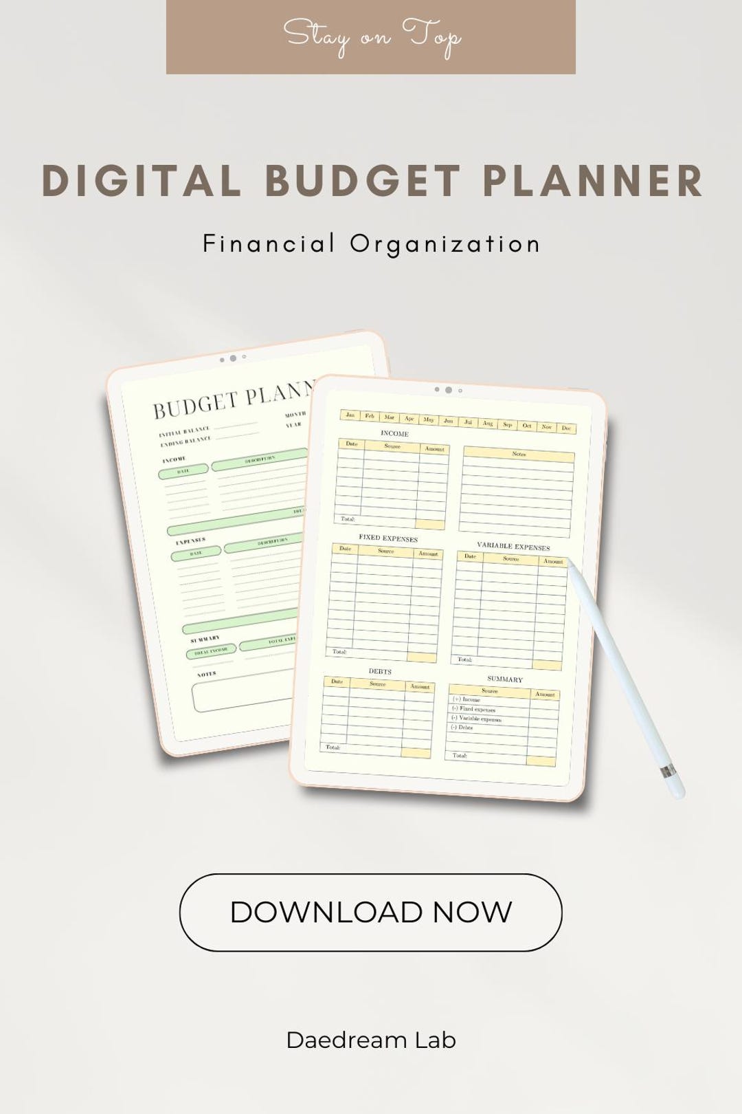 Digital Budget.pdf Digital Budget Planner: Financial Organization (PDF Download) - Etsy