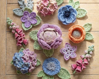 Cottagecore Crochet Flowers Bouquet Pattern, Rustic Botanical Amigurumi (PDF Pattern)