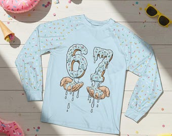 Six Seven Birthday Pajamas Set | Funny 6 7 Donut Drip PJs | Warm Family Cozy Matching | Sweet 67th Party Gift for Him Her