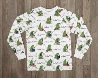 Conjunto de pijamas natalinos para gatos | Pijama divertido com estampa de árvore de Natal | Conjunto quentinho para toda a família | Presente aconchegante de Natal para amantes de gatos