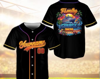 Personalized Cruise Ship Jersey, Family Cruise 2026 Group Shirt, Custom Name Number Baseball Shirt, Vacation Souvenir Jersey