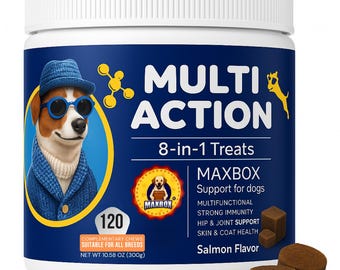 MAXBOX 8-in-1 Dog Vitamin Treats – Salmon Flavor