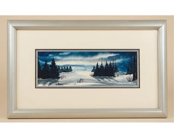 Original Signed Watercolor by F.W. Anderson W. Onefeather - Custom Gallery Frame