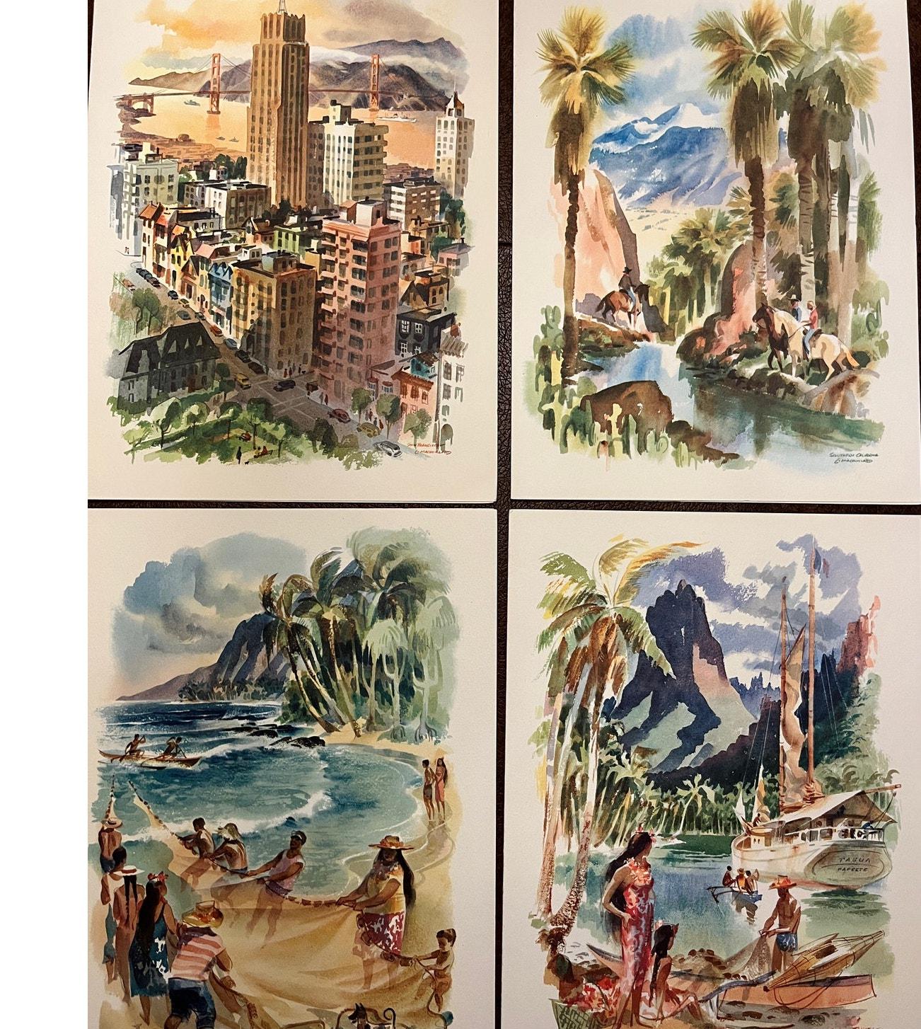 Vtg 1958 Matson Lines SS Matsonia Dinner Menu Set - 4 Mid-century