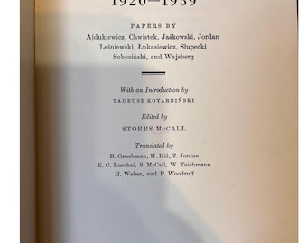 Polsk logik 1920-1939 - Storrs McCall 1967 1:a uppl. Oxford Clarendon Press