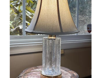 Vintage Waterford Sheila Crystal Table Lamp | 20" Tall | Polished Brass Base
