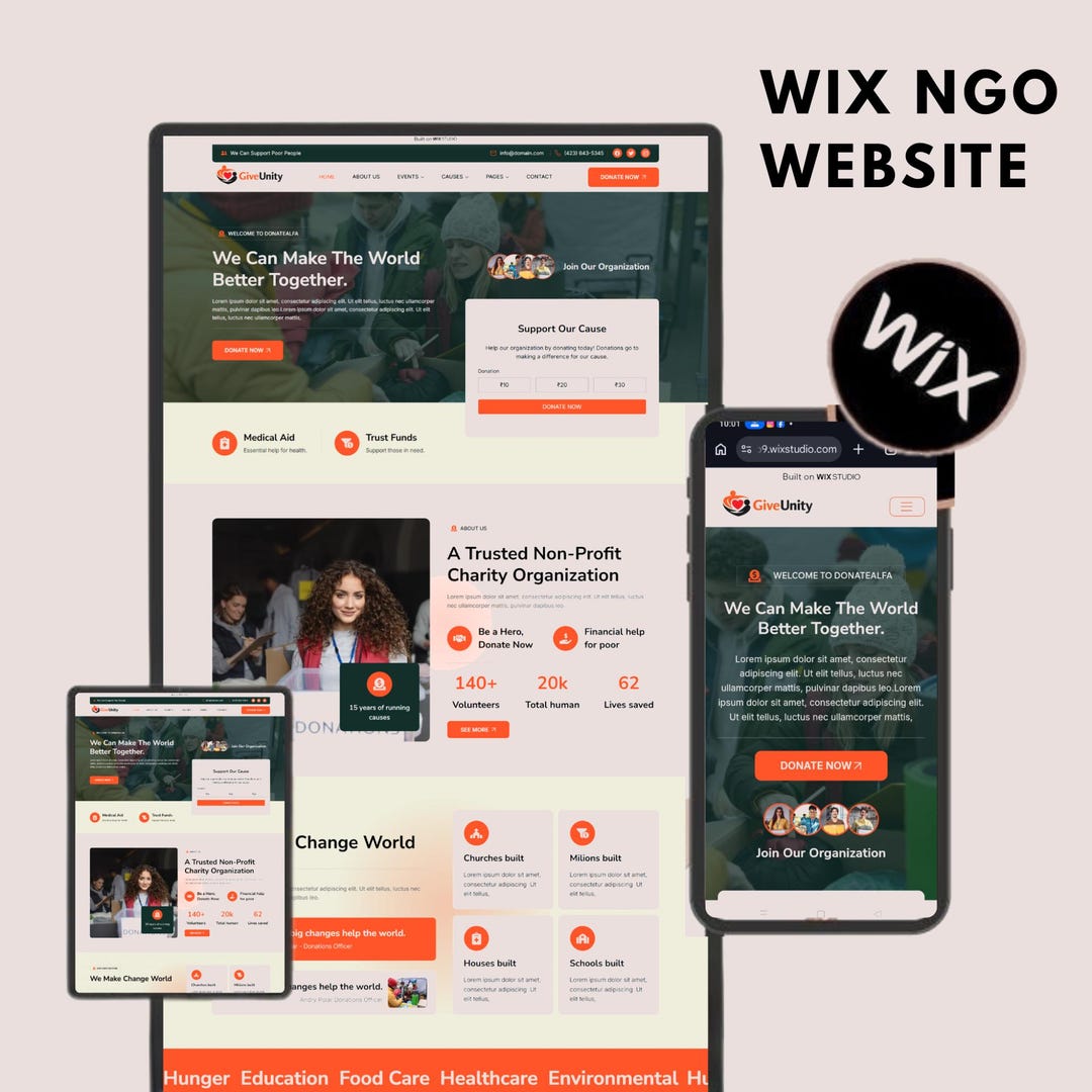 NGO & Charity Wix Studio Website Template for Nonprofit Organizations