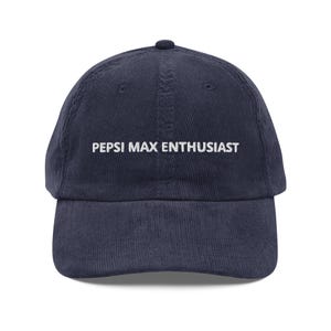 Pepsi Max Enthusiast Vintage Corduroyhatt | Rolig broderad keps | Justerbar unisexhatt