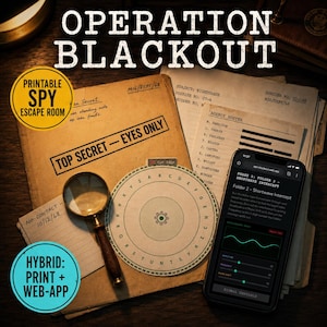 Spy Escape Room Game Printable, Cold War Espionage Puzzle, Adult Party Game Night, Cipher Detective Mystery PDF, Instant Download