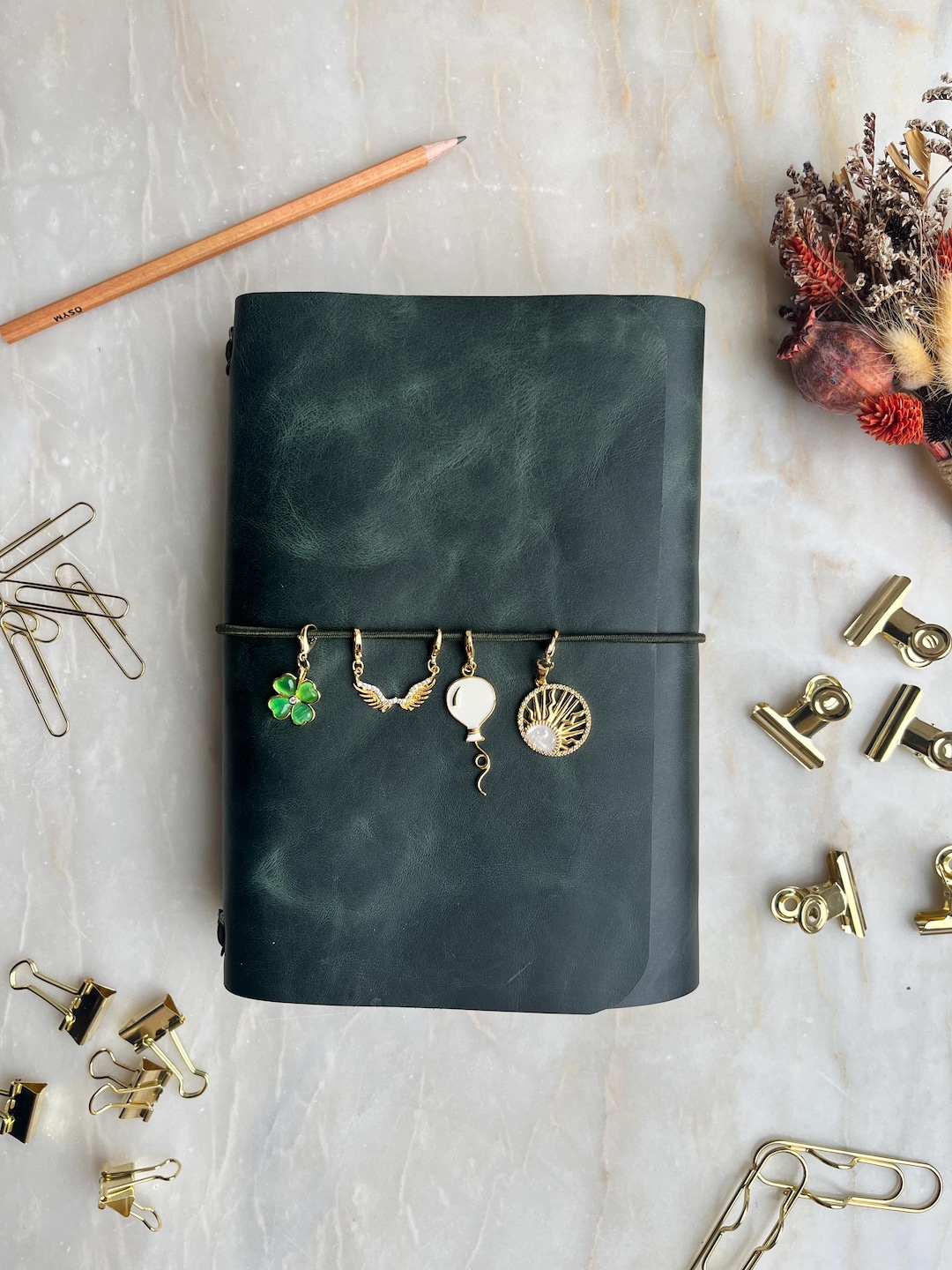 Leather Journal Cover, Refillable Traveler's Notebook Louise Carmen ...