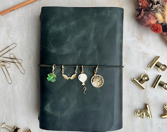 Leather Journal Cover, Refillable Traveler's Notebook Louise Carmen inspired (A5, A6, Passport)