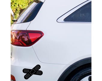 Calcomanía de yeso para coche: divertida pegatina para cubrir daños en el parachoques