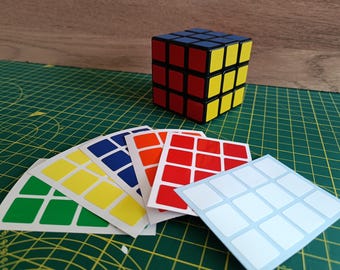 Juego completo de pegatinas de repuesto 3x3 para cubo mágico