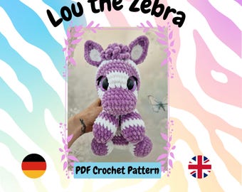 Lou the Zebra Crochet Pattern, PDF Crochet Pattern