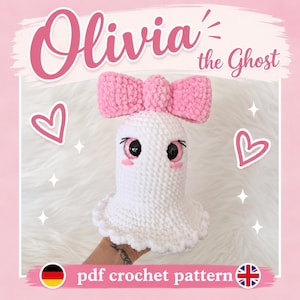 Olivia the Ghost Crochet Pattern, PDF Crochet Pattern, Halloween Crochet Pattern