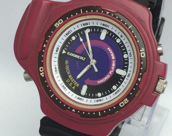 Reloj de cuarzo vintage Gooberz Hi-Tech Master G-1000 con microrayos de destello