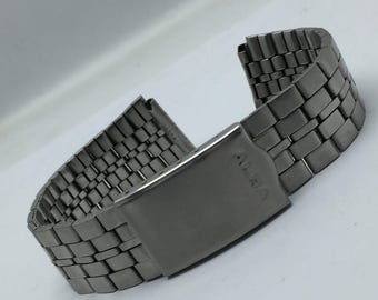 Vintage Alba Seiko 17mm Stainless Steel Watch Bracelet Silver Mens Band Japan