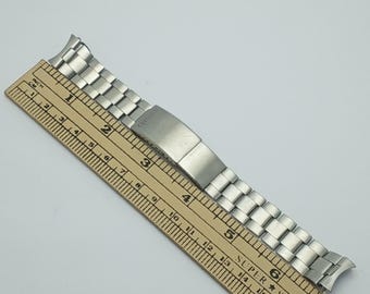 Vintage Citizen 18mm Stainless Steel Watch Band, Curved End Links, Men's Bracelet (Japan)
