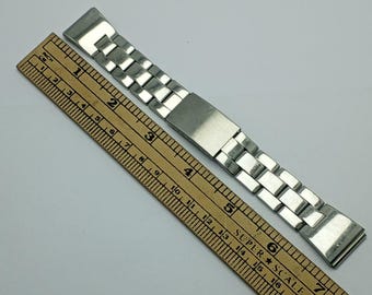 20mm Stainless Steel Men’s Watch Bracelet Silver Replacement Band 6.8” Vintage Style Strap