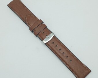 21mm Coach Genuine Leather Brown Men’s Watch Band Strap Replacement for Watches