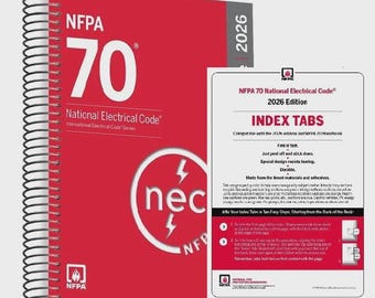 NFPA 70, National Electrical Code NEC 2026 Spiralbound with Index Tabs 2026 Edition