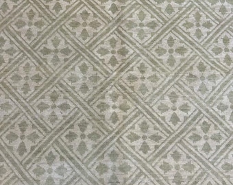 Sage Green Oushak Rug Handmade Wool Area Rug for Living Room Bedroom, Soft Muted Neutral Geometric Rug, Custom Size Hand Knotted Large Rug