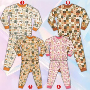 Thanksgiving Pajama Set, Pumpkin Plaid Family Matching PJs, Fall Harvest Sleepwear, Cozy Kids Autumn Outfit Gift