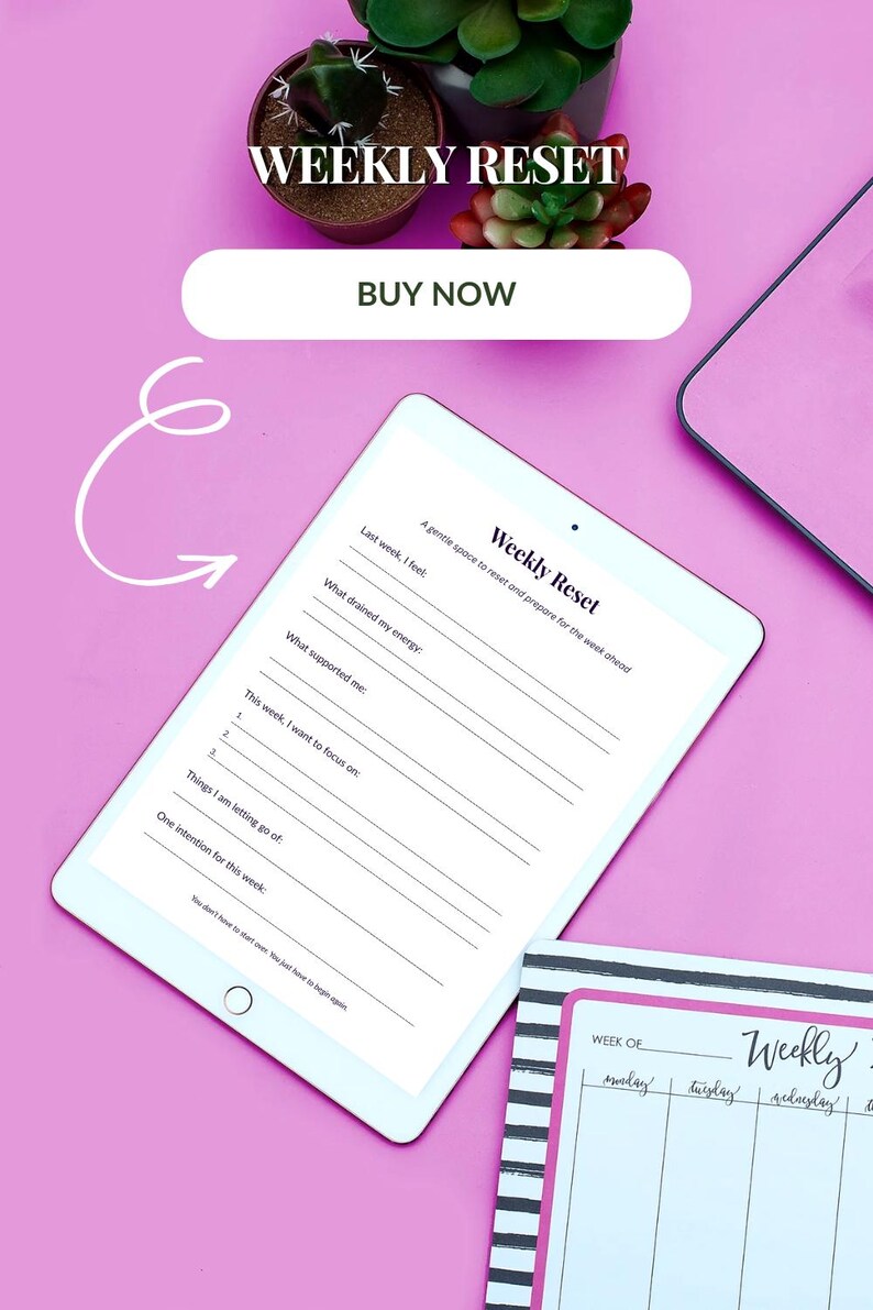 Weekly Reset Planner Printable | Sunday Routine Reflection Worksheet ...