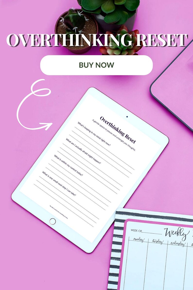 Overthinking Reset Worksheet | Anxiety Relief, Mental Clarity (digital ...
