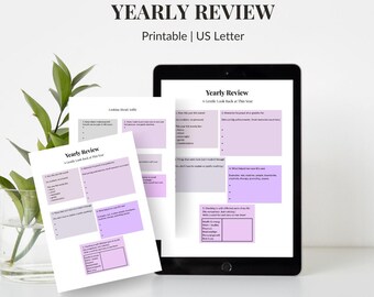 Gentle Yearly Reflection Printable | Mental Health Journal (Undated PDF)