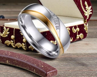 Anillos de pareja de acero inoxidable grabados a medida – Alianzas de boda a juego