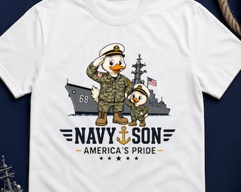 Navy Family Shirt, Military Kid T-Shirt, Patriotic Sailor Duck Shirt, Navy Son Niece Nephew Gift Tee