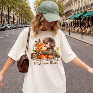 Miss You Mom Shirt, Loss of Mom Gift, In Memory of Mom Shirt, Mom Memorial Shirt, Remembrance Gift,Punch Monkey Hug Shirt