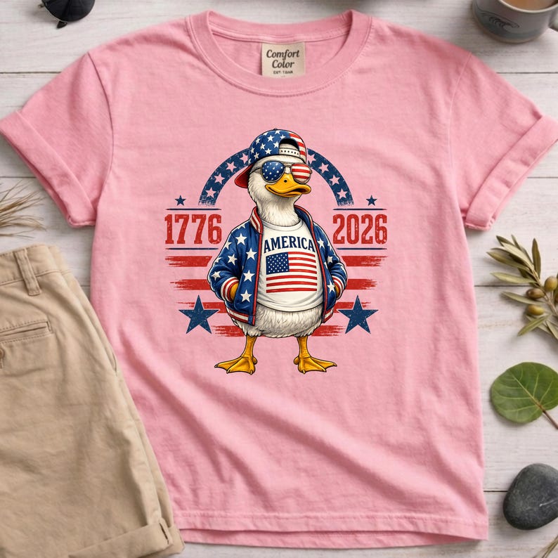 Pink America 250th anniversary shirt featuring patriotic eagle and 1776 2026 graphic, perfect for Fourth of July celebrations.