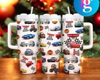 Lightning McQueen Tumbler – Custom Rusteze Cars Coffee Cup 40oz