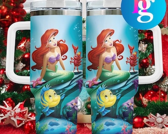Ariel Princess 40oz Tumbler – Little Mermaid Stainless Steel Coffee Cup