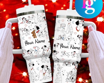 Custom 101 Dalmatians 40oz Tumbler – Insulated Stainless Steel Cup with Handle