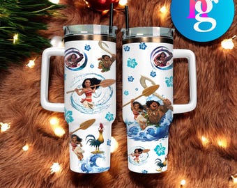 Moana Princess 40oz Tumbler – Maui Movie Inspired Stainless Steel Cup